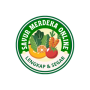 Hijau Kuning Ilustratif Bulat Toko Buah dan Sayur Logo
